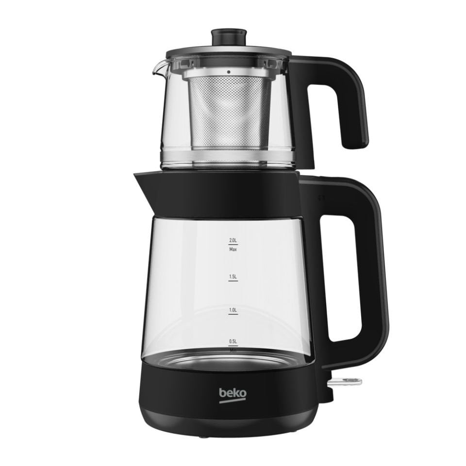 Beko CM 5964 B Floral Siyah 1900 W Cam Demlikli Çay Makinesi