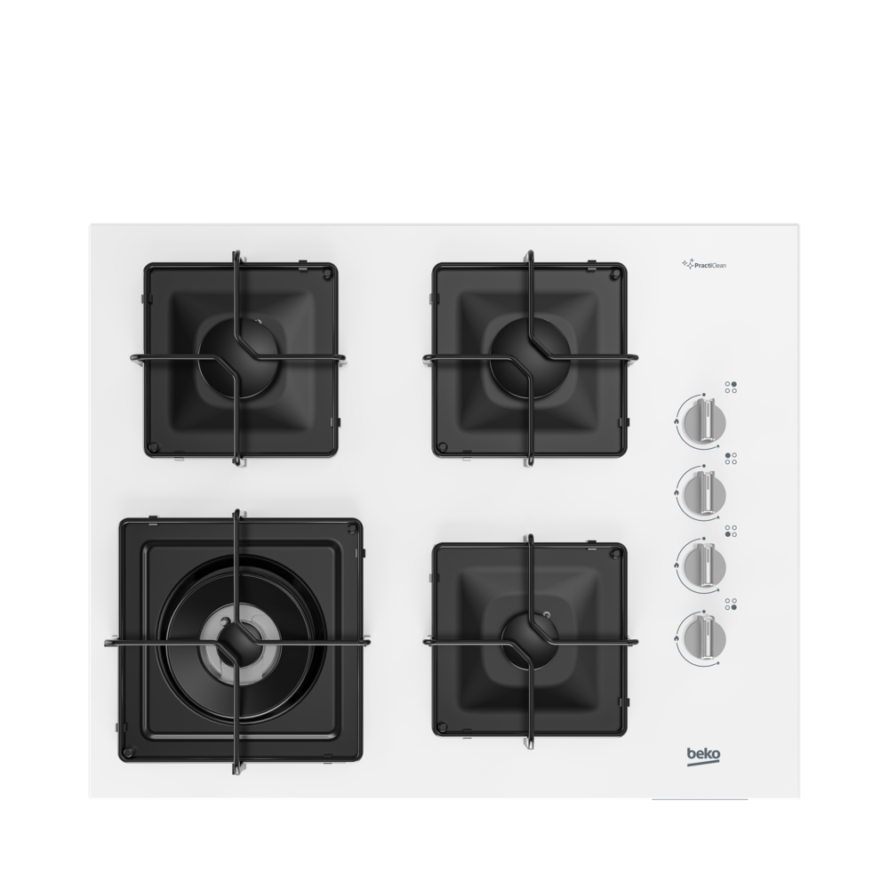 Beko BOCD K 6510 EWB Wok Gözlü Beyaz Cam Ankastre Ocak