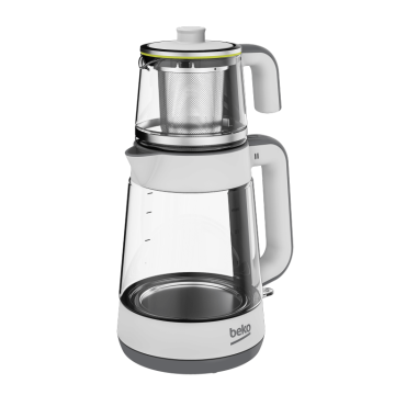 Beko CM 5964 Floral Beyaz 1900 W Cam Demlikli Çay Makinesi