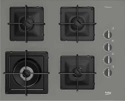 Beko BOCD K 6510 EWG Wok Gözlü Ankastre Gri Cam Tablalı Ocak