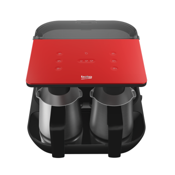 Beko TKM 8961 K Keyf Kırmızı Çelik İkili Kahve Makinesi